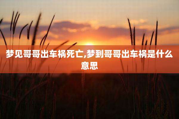 梦见哥哥出车祸死亡,梦到哥哥出车祸是什么意思