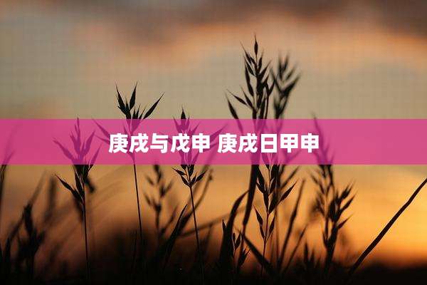 庚戌与戊申 庚戌日甲申