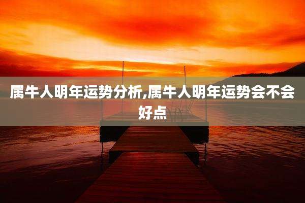 属牛人明年运势分析,属牛人明年运势会不会好点