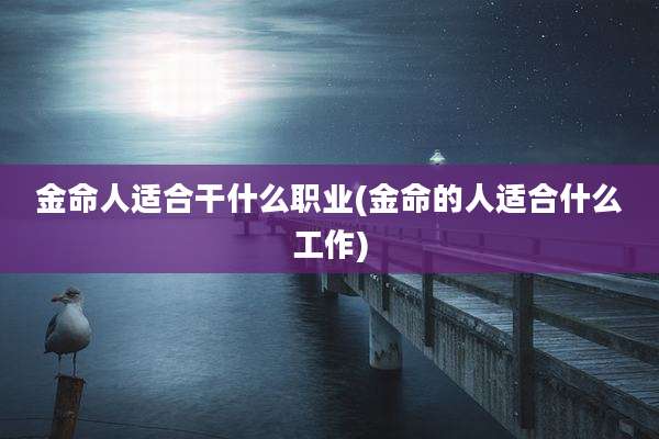 金命人适合干什么职业(金命的人适合什么工作)