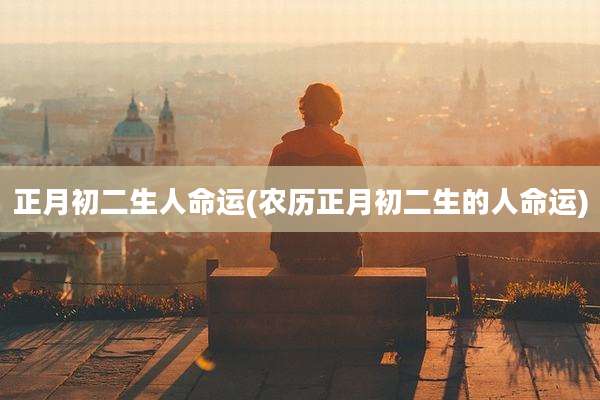 正月初二生人命运(农历正月初二生的人命运)