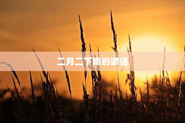 二月二下雨的谚语