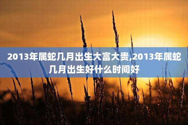 2013年属蛇几月出生大富大贵,2013年属蛇几月出生好什么时间好