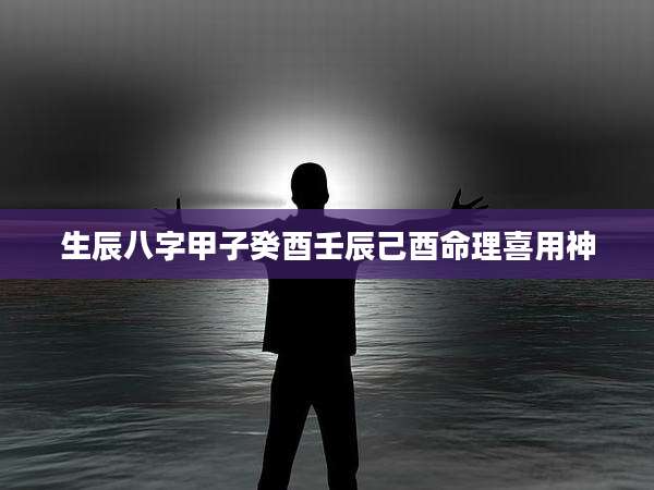 生辰八字甲子癸酉壬辰己酉命理喜用神