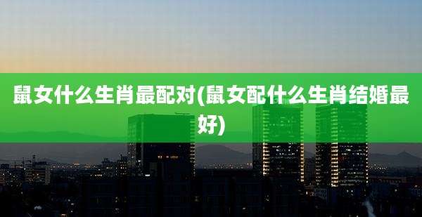 鼠女什么生肖最配对(鼠女配什么生肖结婚最好)