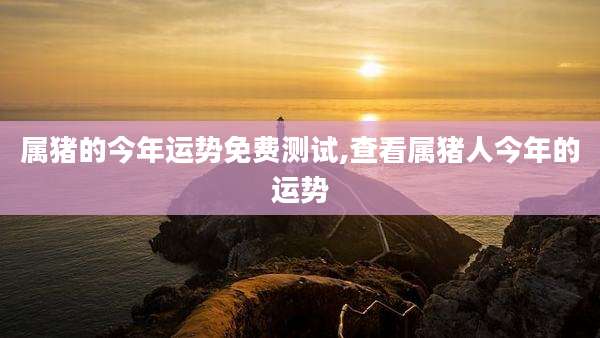 属猪的今年运势免费测试,查看属猪人今年的运势