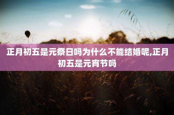正月初五是元祭日吗为什么不能结婚呢,正月初五是元宵节吗