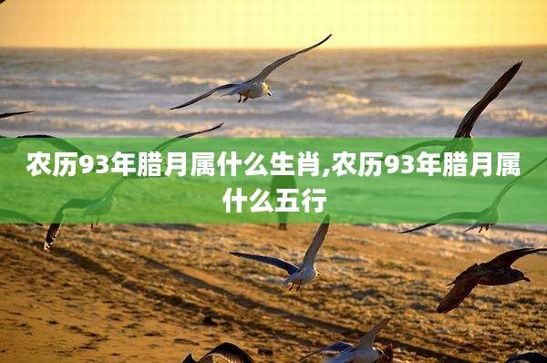农历93年腊月属什么生肖,农历93年腊月属什么五行