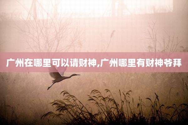 广州在哪里可以请财神,广州哪里有财神爷拜