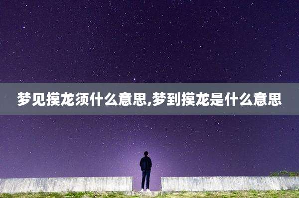 梦见摸龙须什么意思,梦到摸龙是什么意思