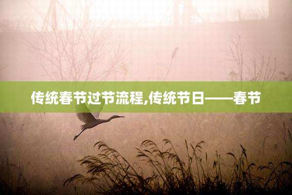 传统春节过节流程,传统节日――春节