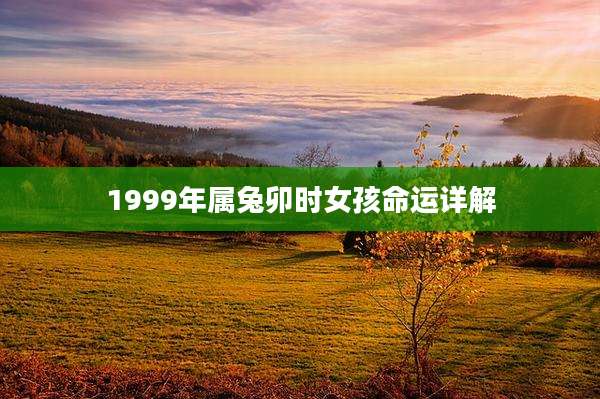 1999年属兔卯时女孩命运详解