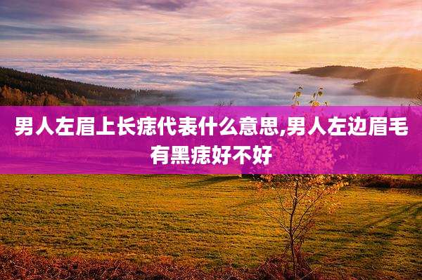 男人左眉上长痣代表什么意思,男人左边眉毛有黑痣好不好