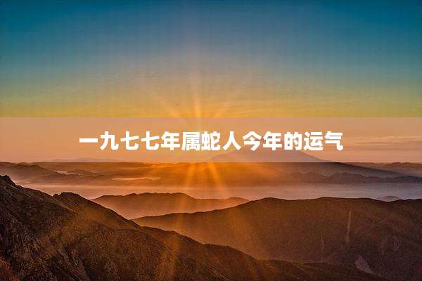 一九七七年属蛇人今年的运气