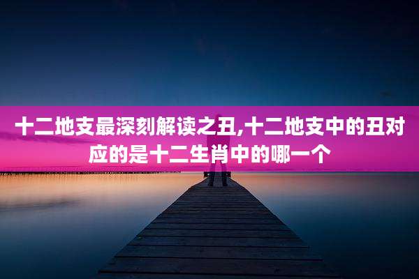 十二地支最深刻解读之丑,十二地支中的丑对应的是十二生肖中的哪一个