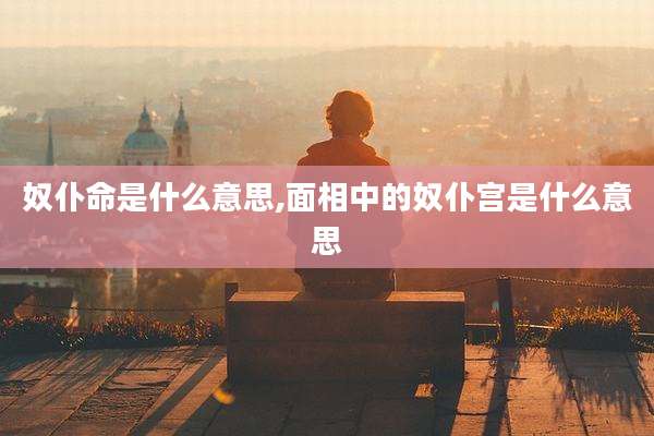 奴仆命是什么意思,面相中的奴仆宫是什么意思
