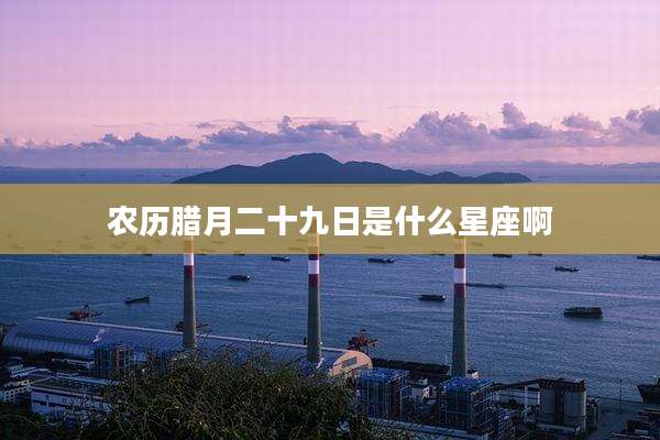 农历腊月二十九日是什么星座啊