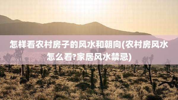 怎样看农村房子的风水和朝向(农村房风水怎么看?家居风水禁忌)