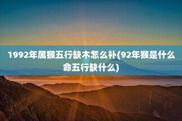 1992年属猴五行缺木怎么补(92年猴是什么命五行缺什么)