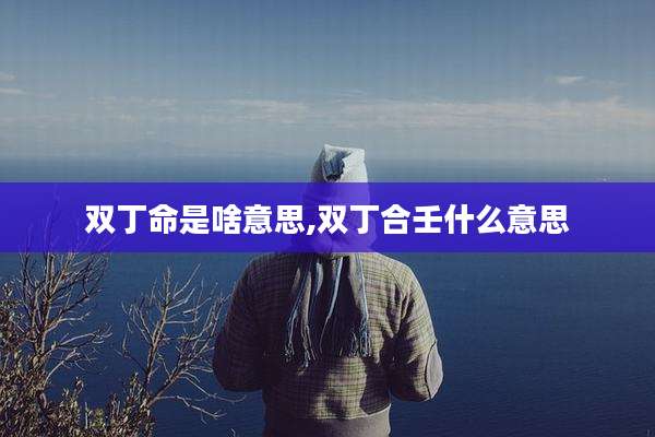 双丁命是啥意思,双丁合壬什么意思