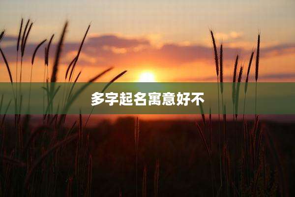 多字起名寓意好不