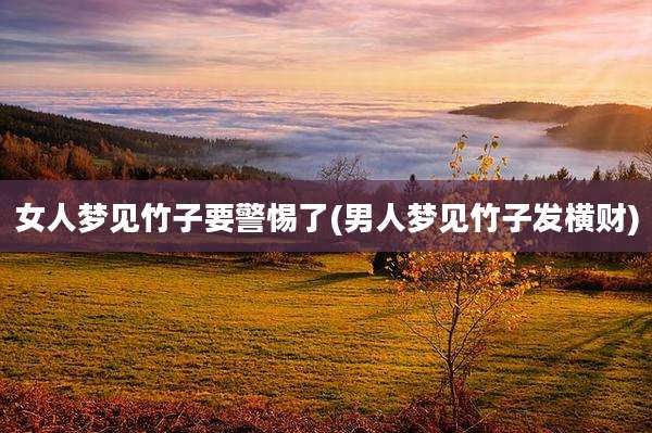 女人梦见竹子要警惕了(男人梦见竹子发横财)