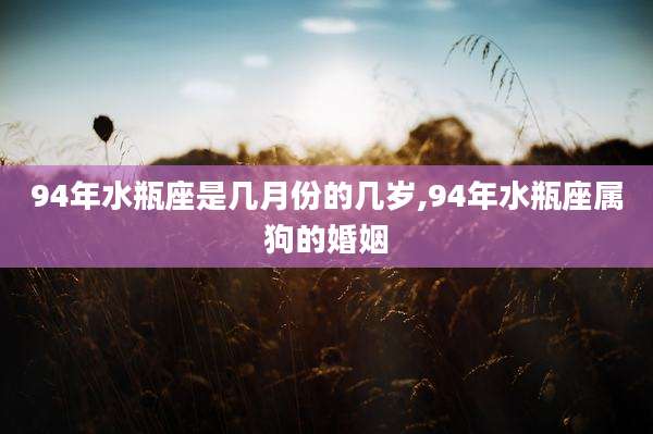 94年水瓶座是几月份的几岁,94年水瓶座属狗的婚姻
