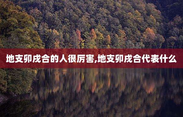 地支卯戌合的人很厉害,地支卯戌合代表什么