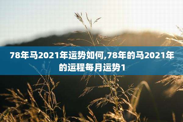 78年马2021年运势如何,78年的马2021年的运程每月运势1
