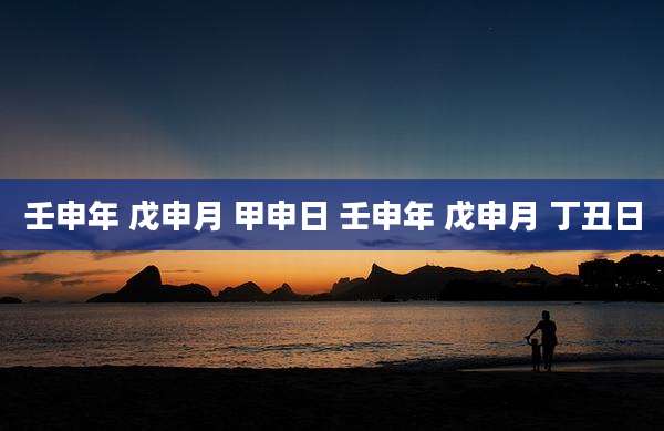 壬申年 戊申月 甲申日 壬申年 戊申月 丁丑日