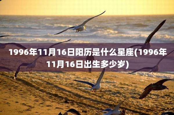 1996年11月16日阳历是什么星座(1996年11月16日出生多少岁)