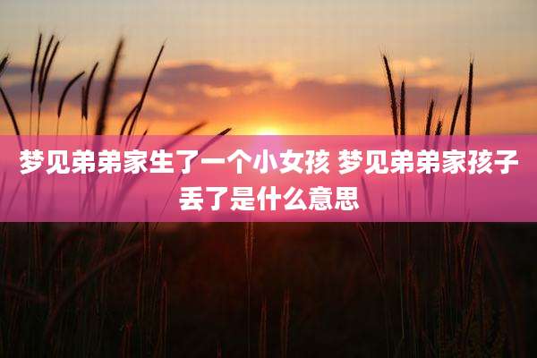 梦见弟弟家生了一个小女孩 梦见弟弟家孩子丢了是什么意思