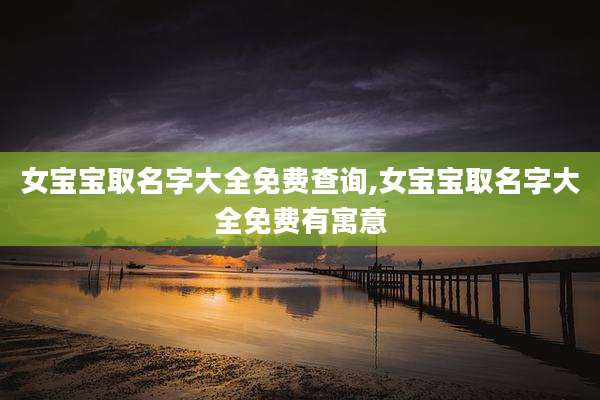 女宝宝取名字大全免费查询,女宝宝取名字大全免费有寓意