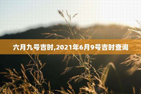 六月九号吉时,2021年6月9号吉时查询