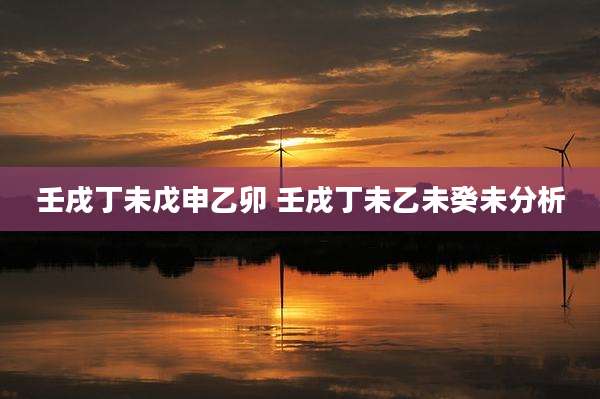 壬戌丁未戊申乙卯 壬戌丁未乙未癸未分析