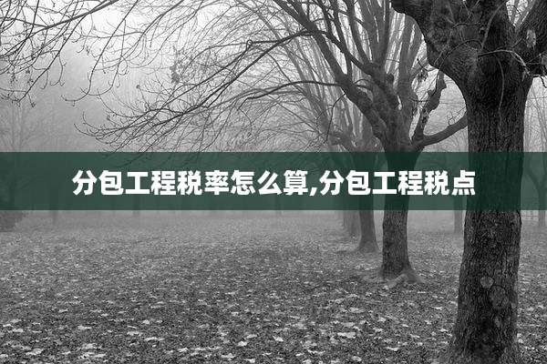 分包工程税率怎么算,分包工程税点