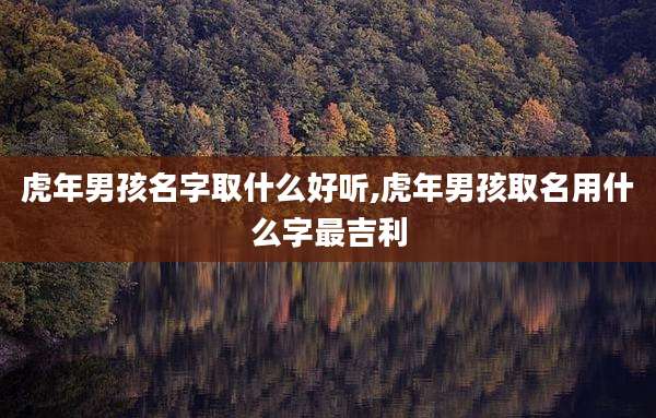 虎年男孩名字取什么好听,虎年男孩取名用什么字最吉利