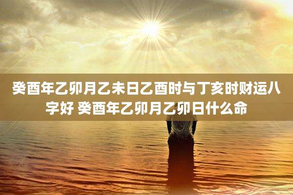 癸酉年乙卯月乙未日乙酉时与丁亥时财运八字好 癸酉年乙卯月乙卯日什么命