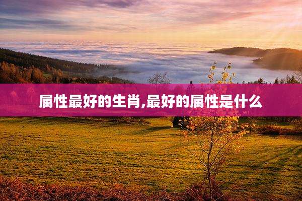 属性最好的生肖,最好的属性是什么