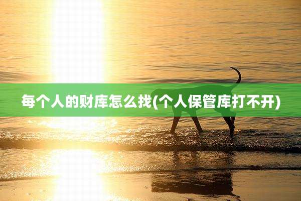 每个人的财库怎么找(个人保管库打不开)