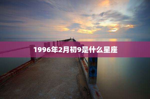 1996年2月初9是什么星座