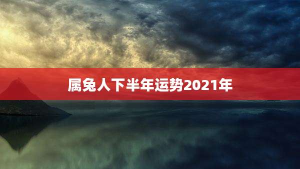 属兔人下半年运势2021年