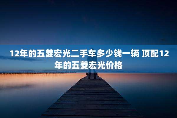 12年的五菱宏光二手车多少钱一辆 顶配12年的五菱宏光价格