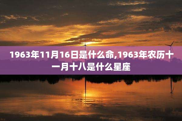 1963年11月16日是什么命,1963年农历十一月十八是什么星座