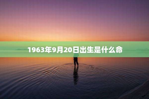 1963年9月20日出生是什么命