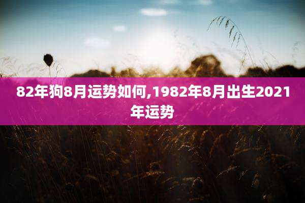 82年狗8月运势如何,1982年8月出生2021年运势