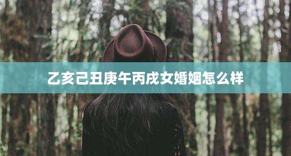 乙亥己丑庚午丙戌女婚姻怎么样