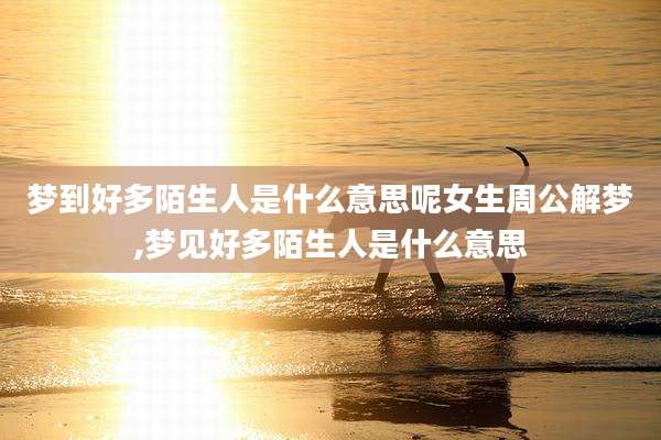 梦到好多陌生人是什么意思呢女生周公解梦,梦见好多陌生人是什么意思