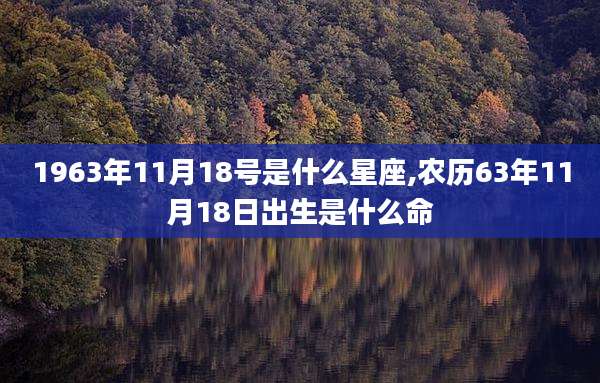 1963年11月18号是什么星座,农历63年11月18日出生是什么命