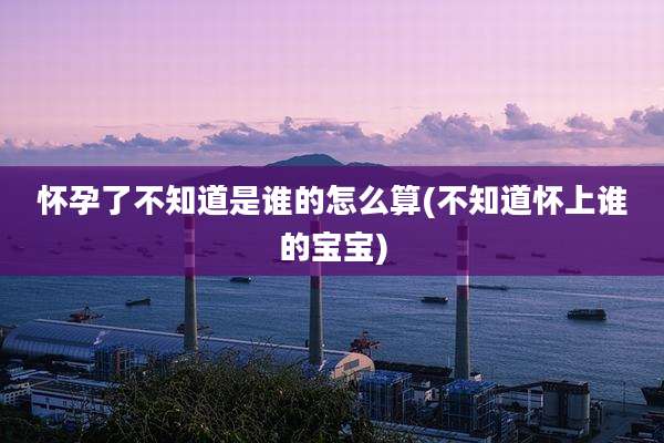 怀孕了不知道是谁的怎么算(不知道怀上谁的宝宝)